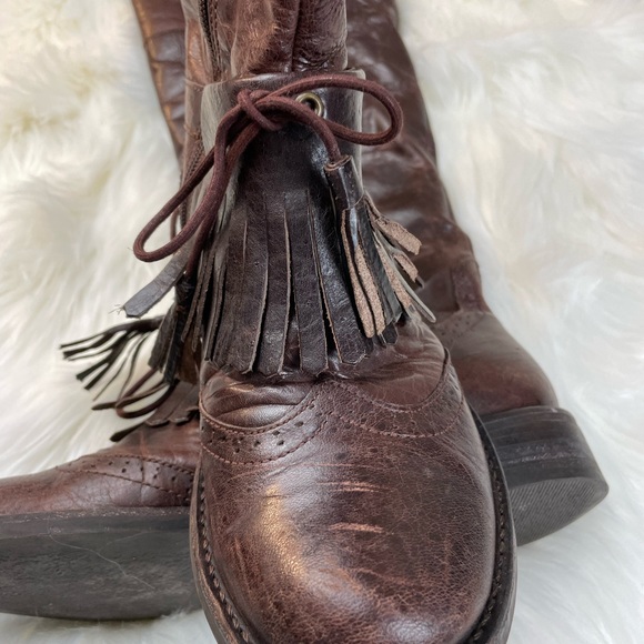 Welsh Boots Tall Womens Leather Brown Size 7.5 - Picture 13 of 14